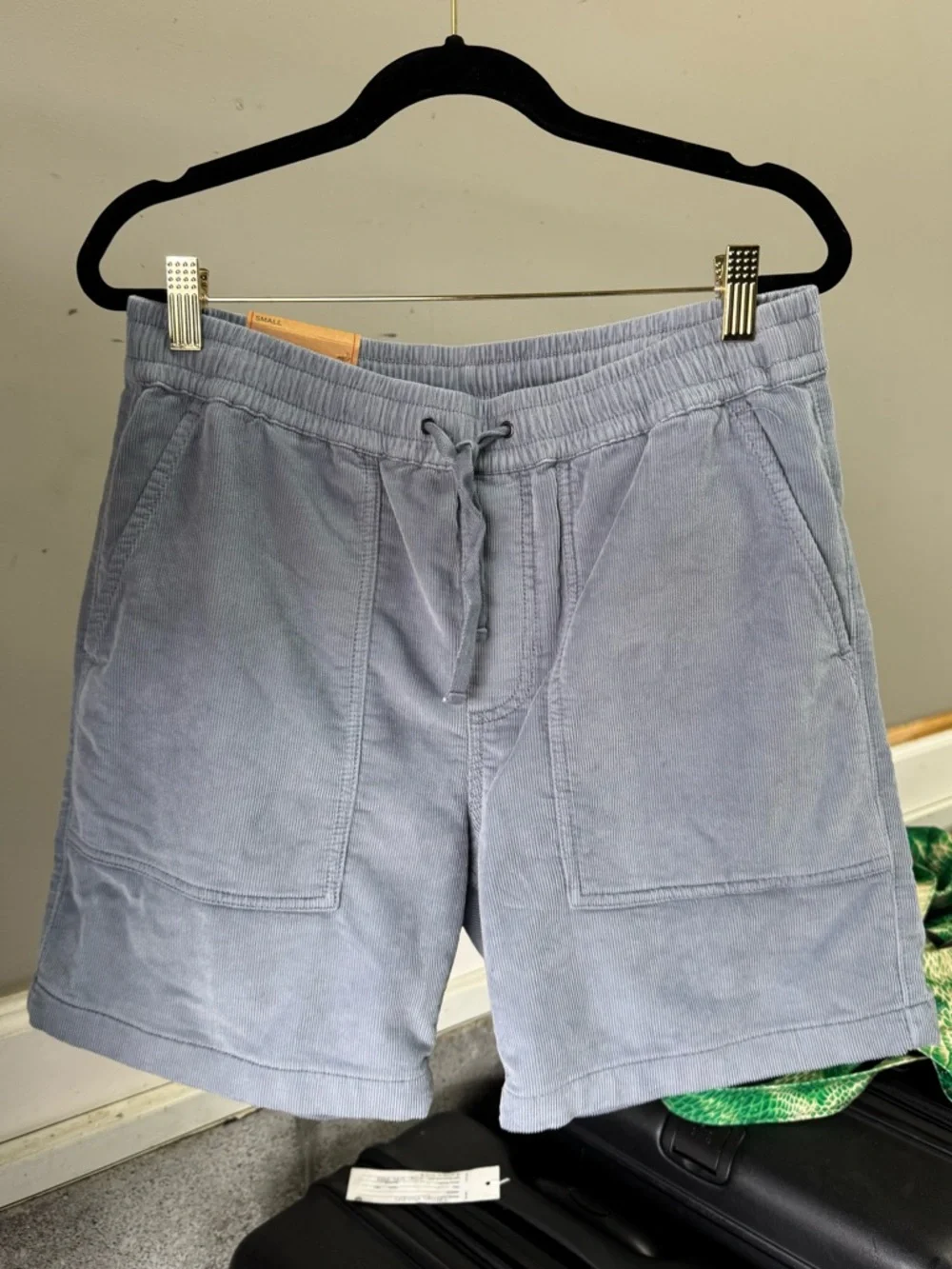 Faherty Light Blue Drawstring Corduroy Shorts